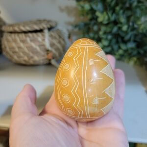 Midwestern Handcrafted Carved Stone Unique Egg